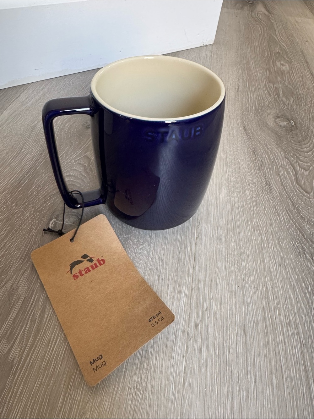 Staub Dark Blue Ceramic Mug with Cream Interior